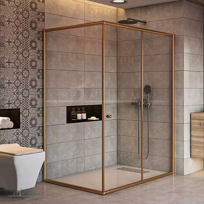 کابین دوش شیشه ای با محفظه